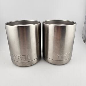 Pair Of Yeti Ramblers 12 Ounce Stainless Steel Low Ball Tumbler - No Lids